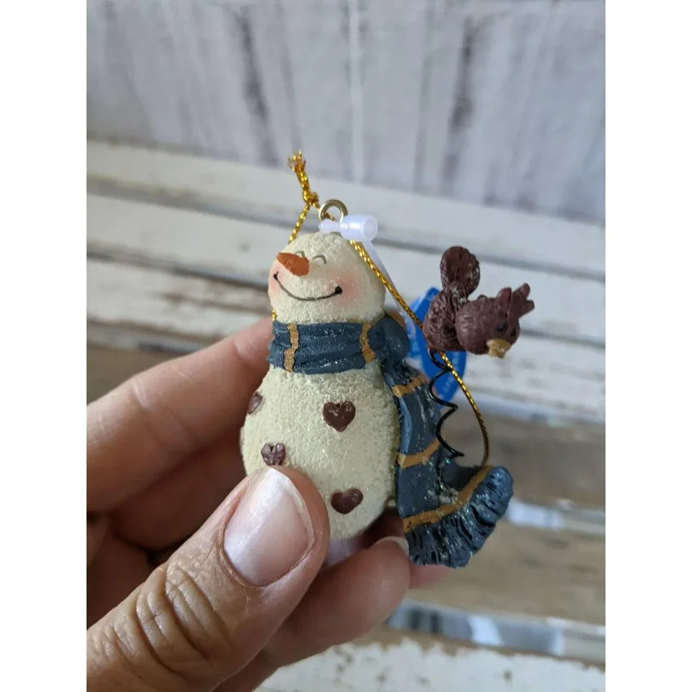 Crazy mountain‎ snowman hearts Cardinal mini orname